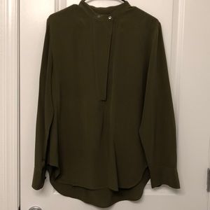 Madewell Olive Silk Blouse